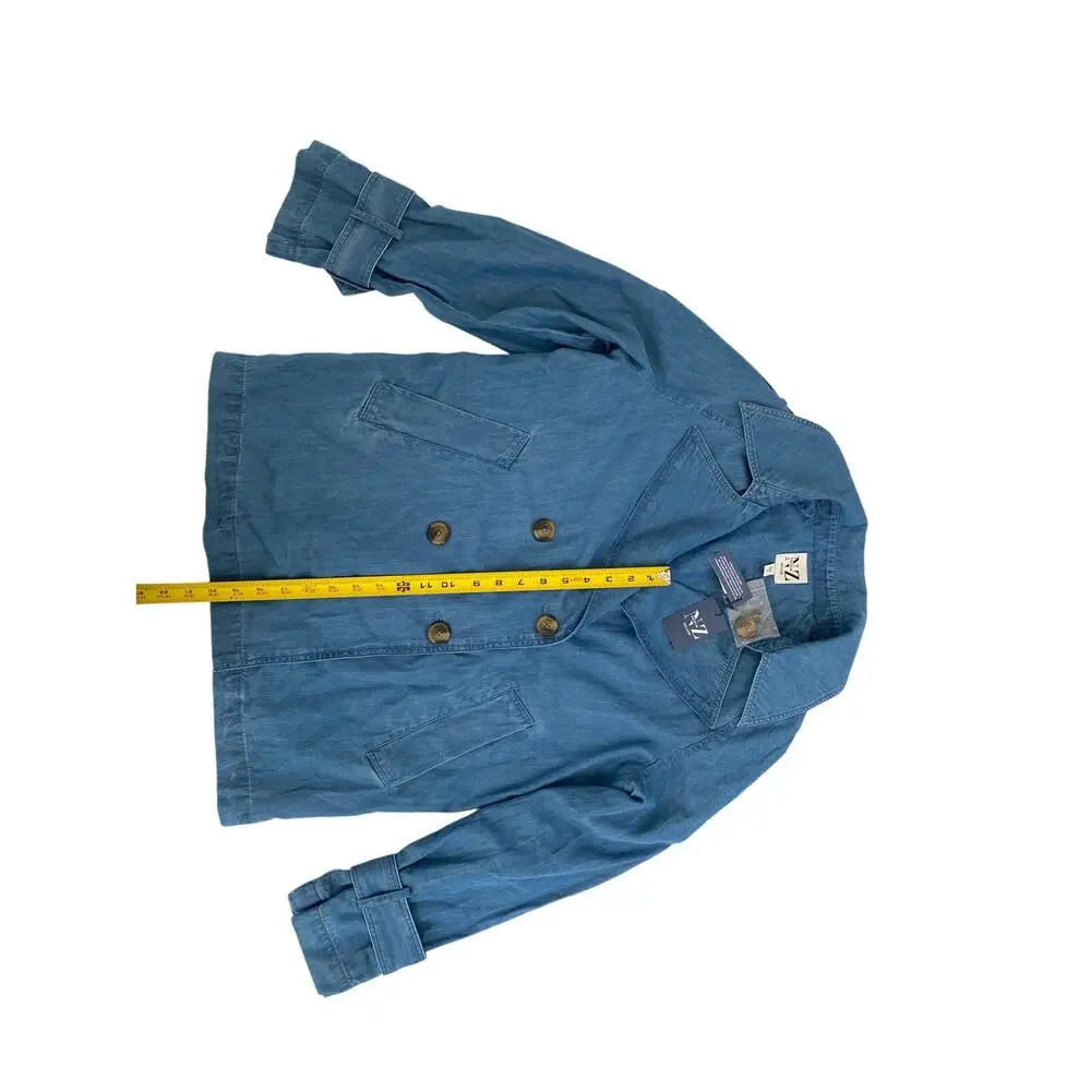 Nic + Zoe Denim Jacket Size MED Old Money Preppy Beach Boho Classic - Picture 11 of 16